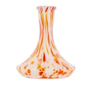 Classic Orange-White Marble Hookah Vase