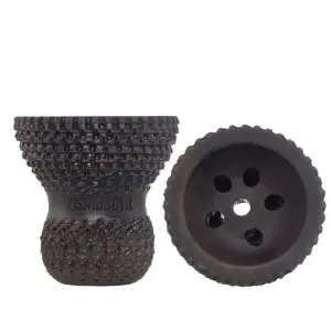 Cybuch Cosmo Bowl Turkish Dragon - black textured hookah bowl with four-hole base
