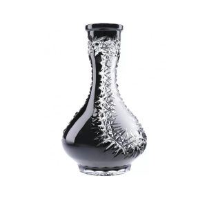 Caesar Bohemia Glass Drop Frozen V Black Hookah Vase
