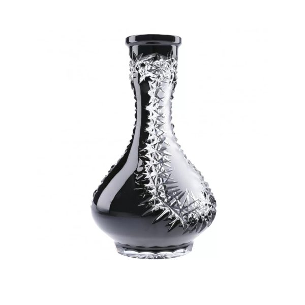 Caesar Bohemia Glass Drop Frozen V Black Hookah Vase