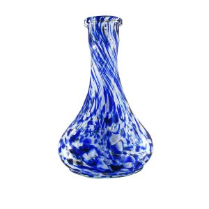 Drop White Blue Crumble Hookah Vase