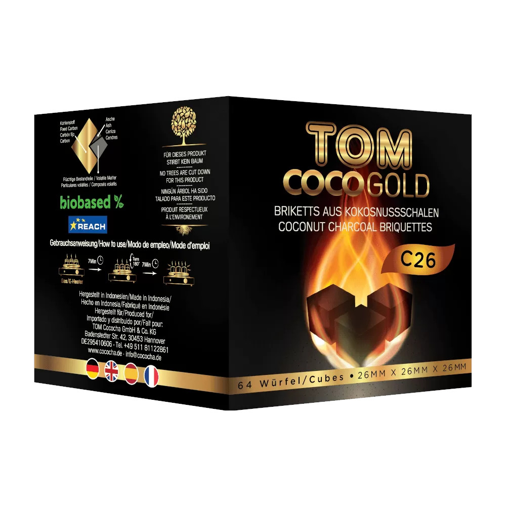 Tom Cococha C26 Gold hookah charcoal (26mm)