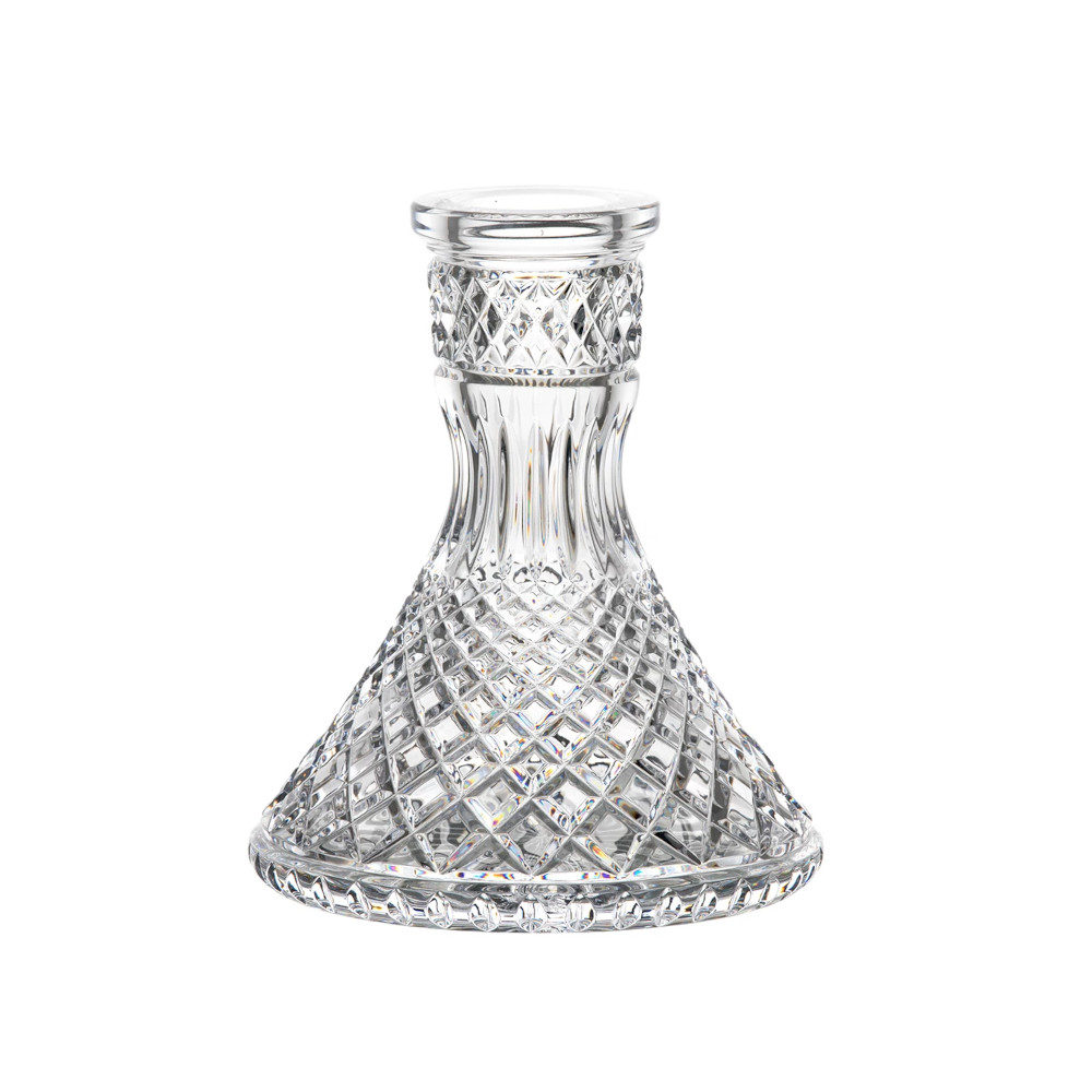Moze Exclusive Cone Crown Cut Clear Hookah Vase