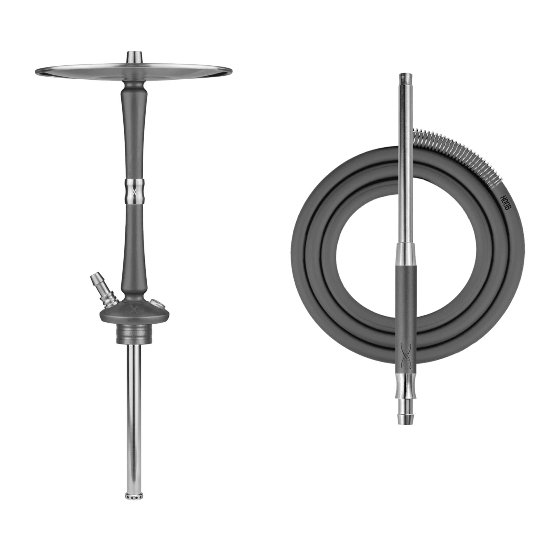 Hoob Go Space Grey x Stainless Steel Hookah