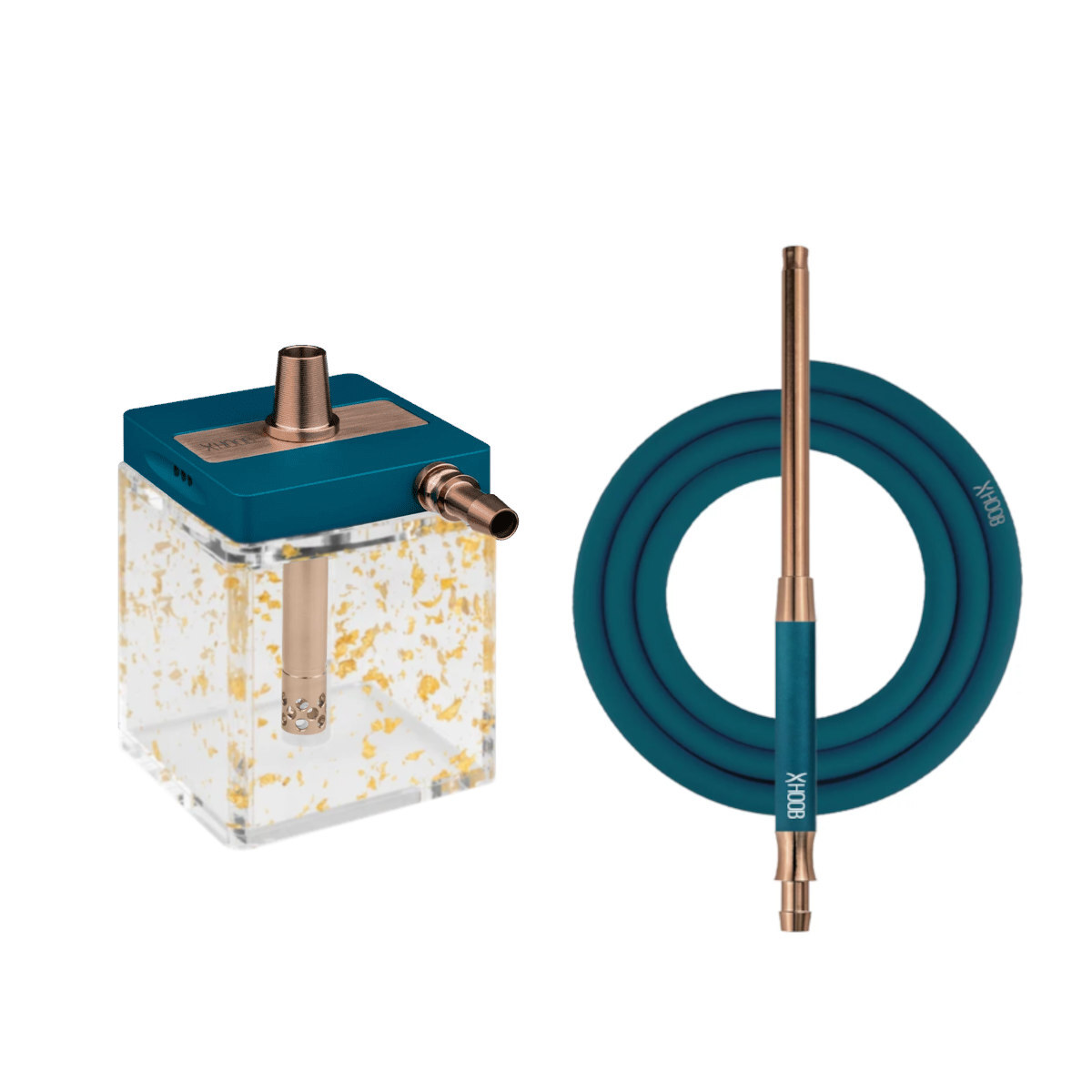 Hoob SubAtom Marine Blue x Bronze x Gold Hookah