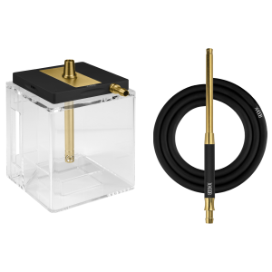 Hoob Atom Black x Gold x Clear Hookah