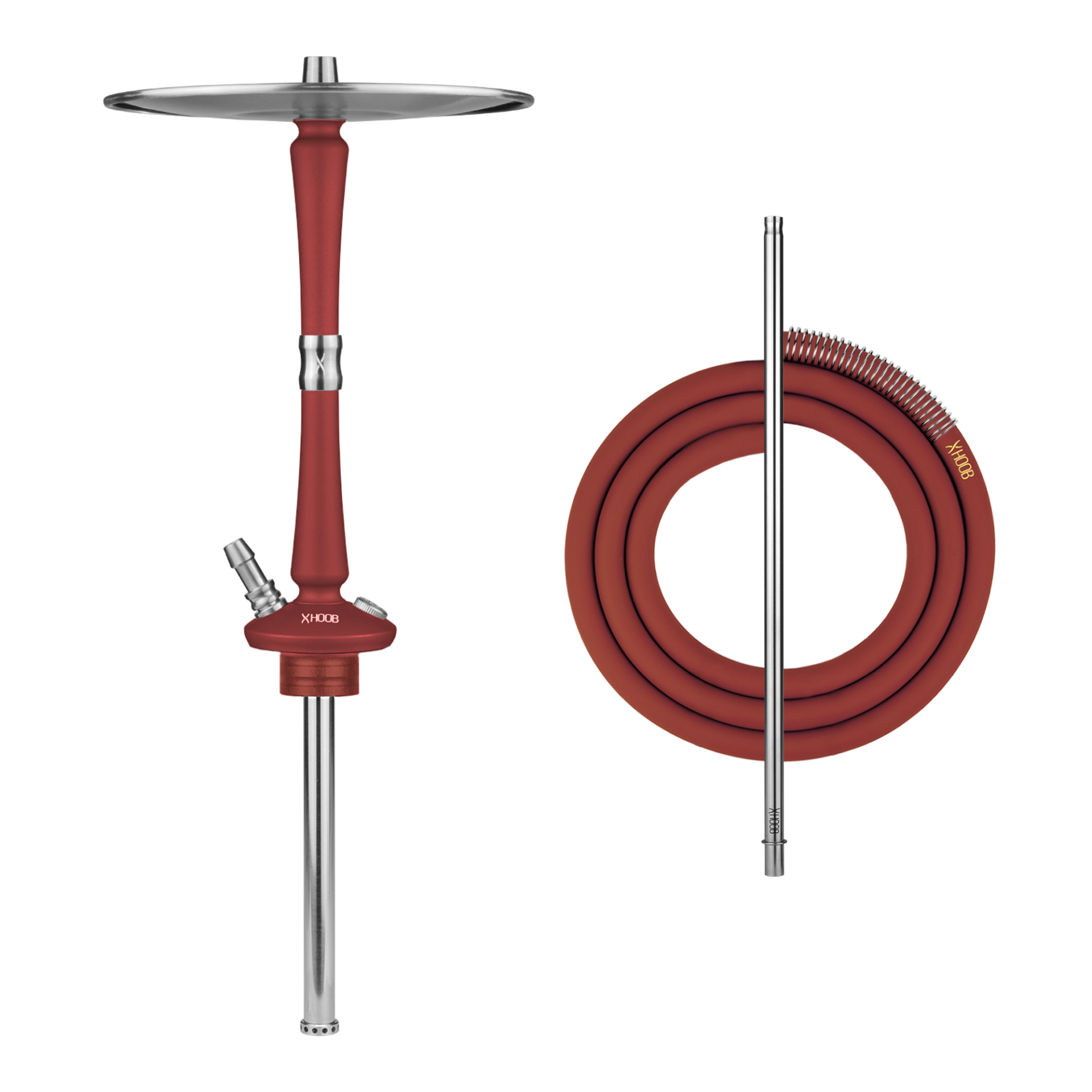 Hoob Go Wine Red x Stainless Steel Hookah