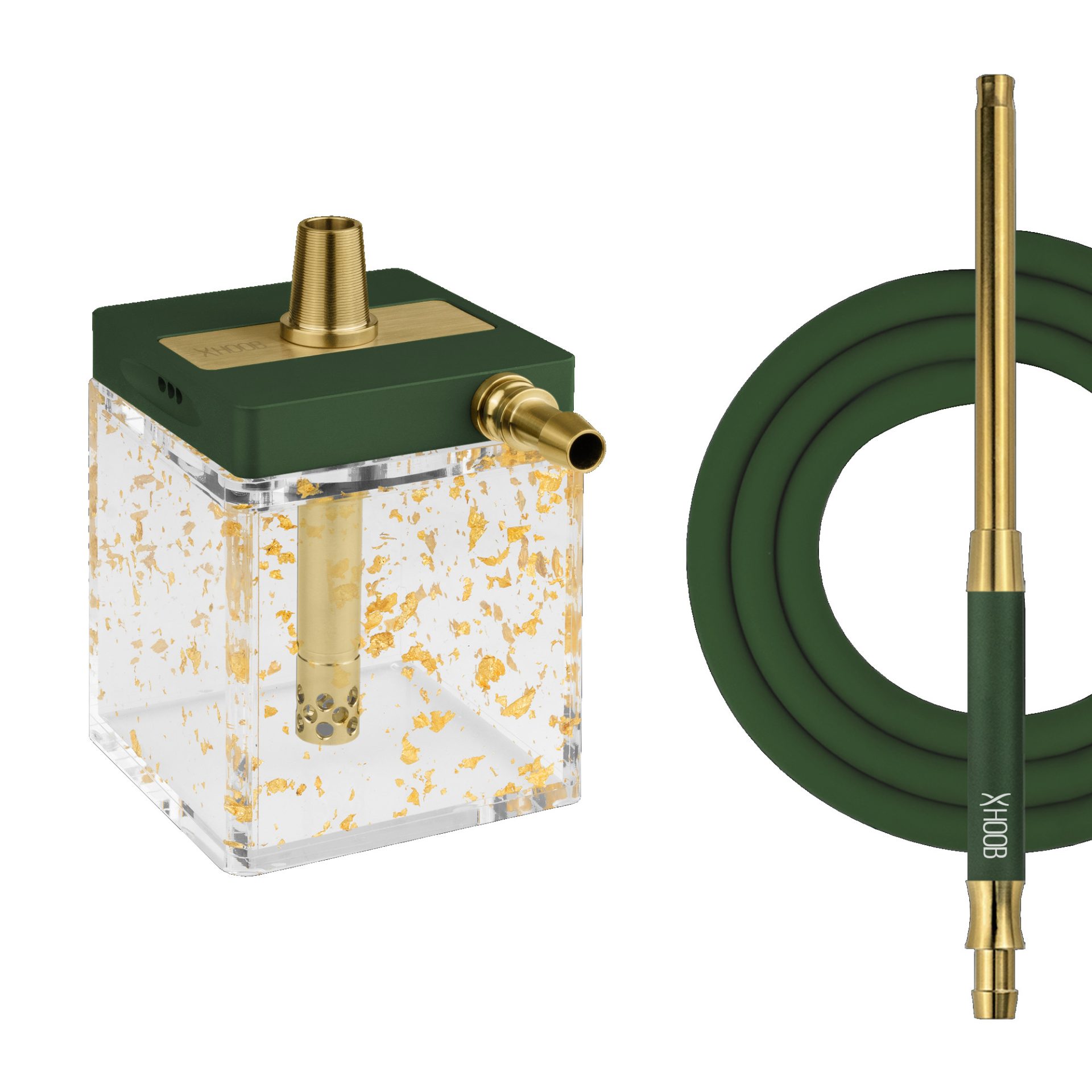 Hoob SubAtom British Racing Green x Gold x Gold Hookah