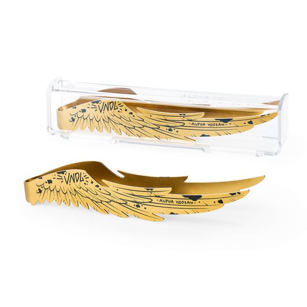 Alpha Hookah Wings Gold tongs