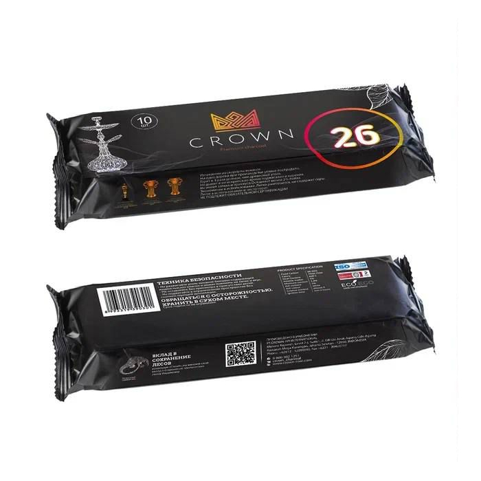 Crown hookah charcoal 26mm (10pcs.)