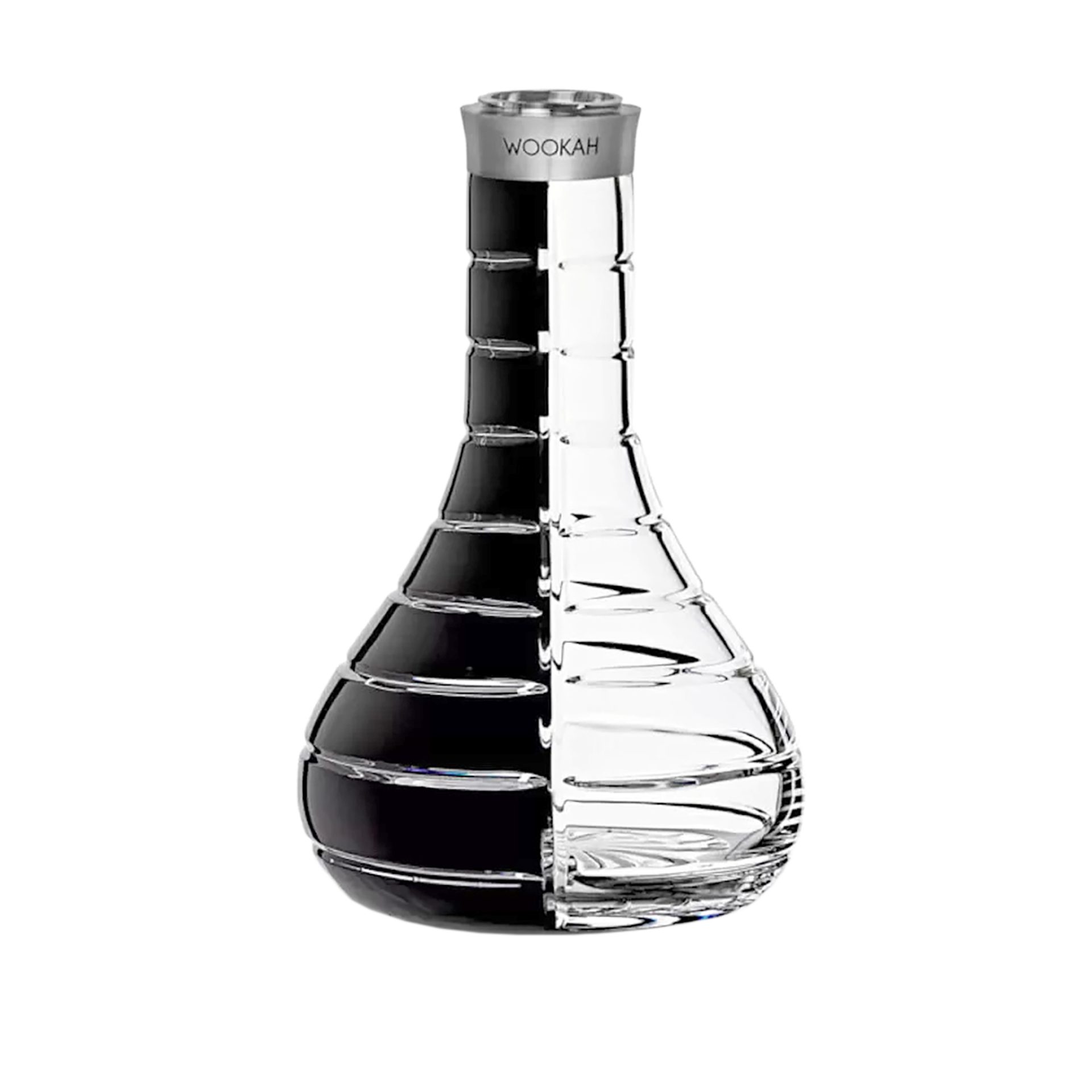 Wookah Striped Black Clear Mastercut Vase
