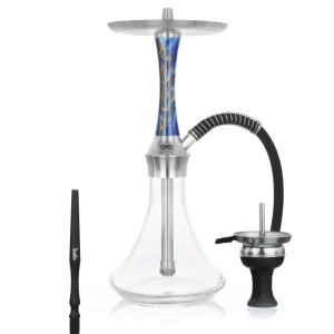 Aladin Epox 460 Dark Blue Gold Clear Hookah