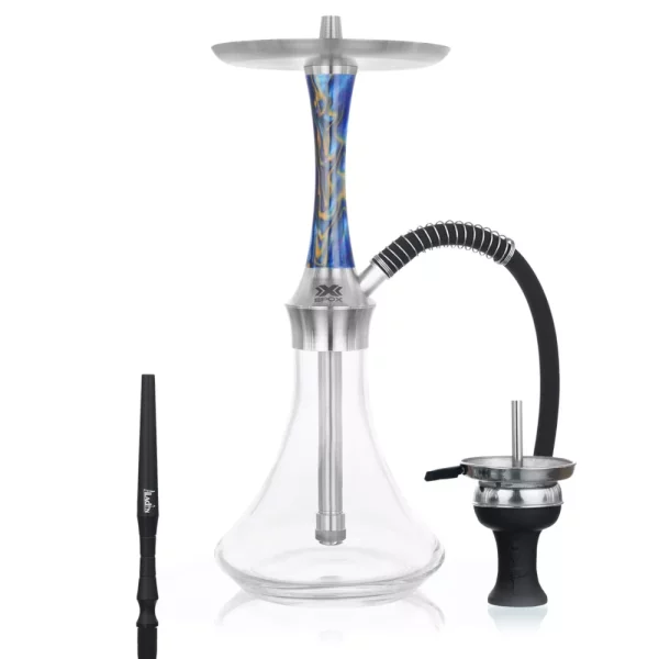Aladin Epox 460 Dark Blue Gold Clear Hookah