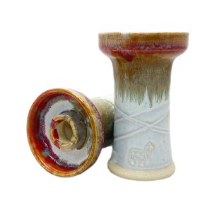 Alpaca Rook Mini Brown Over White Bowl