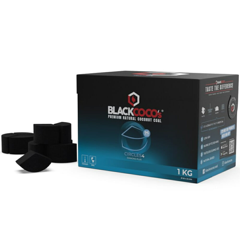 Black Coco's Circles 4 hookah charcoals 1kg (quarts)