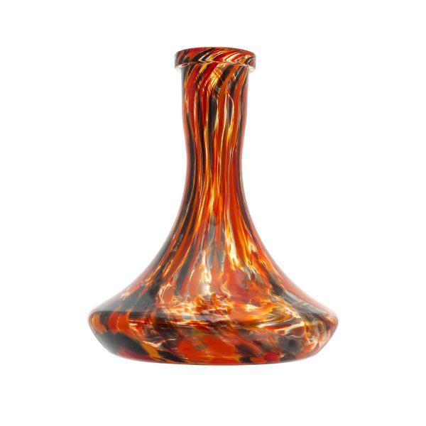 Classic Orange-black Crumble Hookah Vase