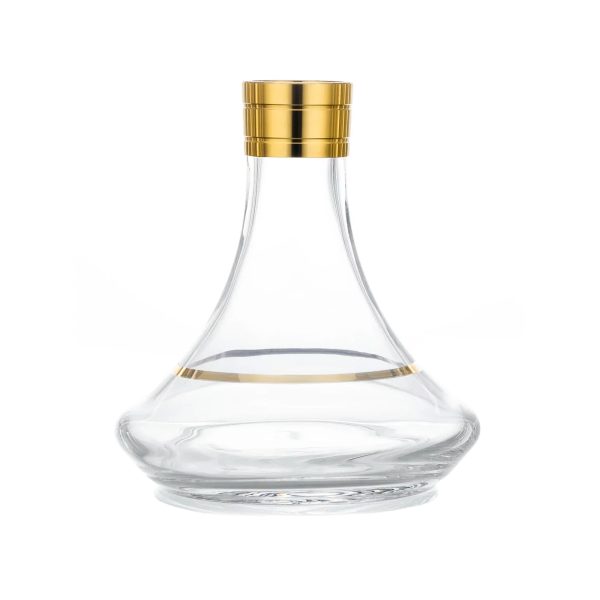 MVP 360 Clear With Gold Ring Hookah Vase