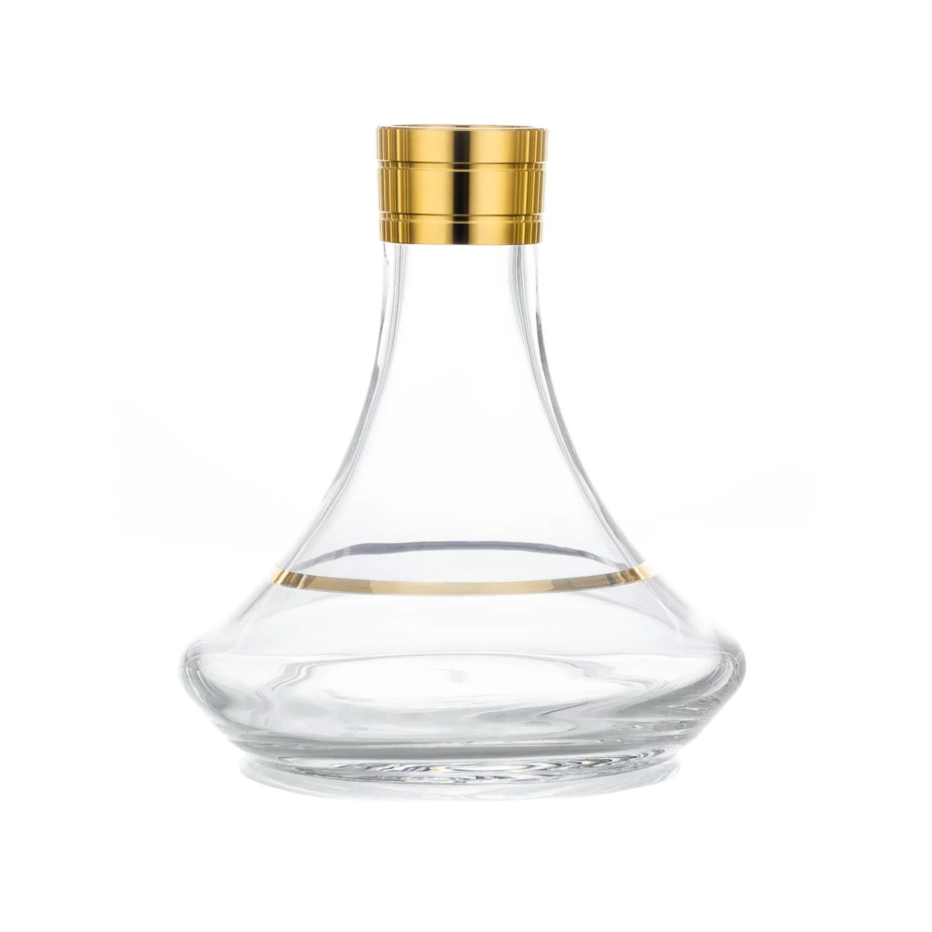 MVP 360 Clear With Gold Ring Hookah Vase