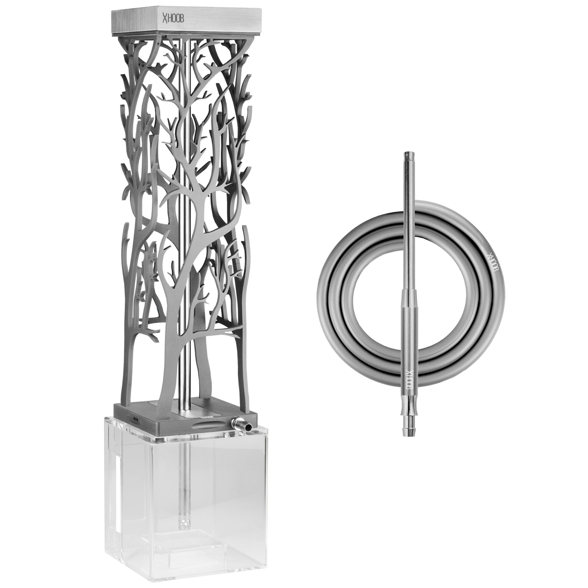Hoob Leaf Space Gray x Stainless Steel Hookah
