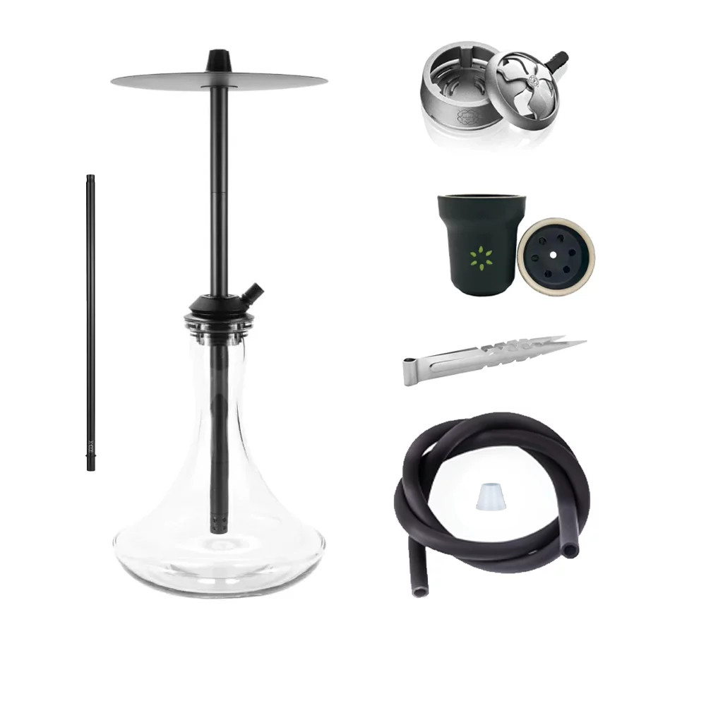 Vyro Versa Black Clear Hookah Set