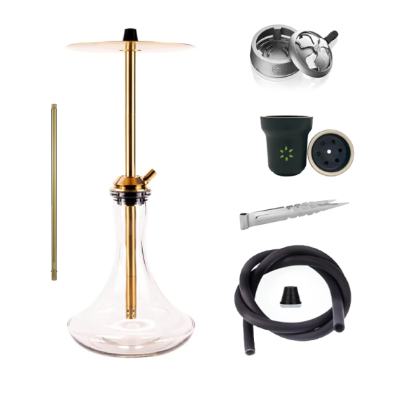 Vyro Versa Gold Clear Hookah Set