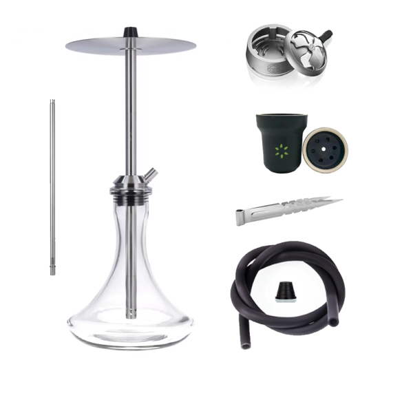 Vyro Versa Steel Clear Hookah Set