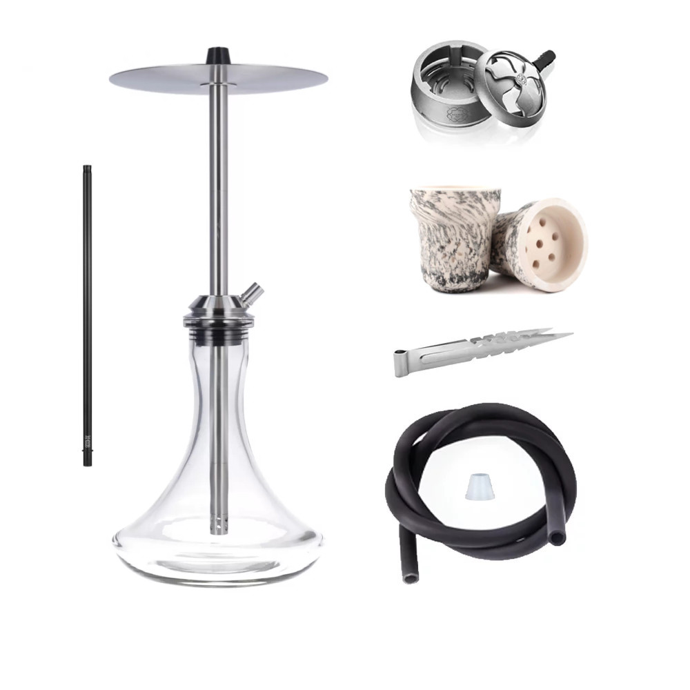 Vyro Versa Steel Clear Hookah Set