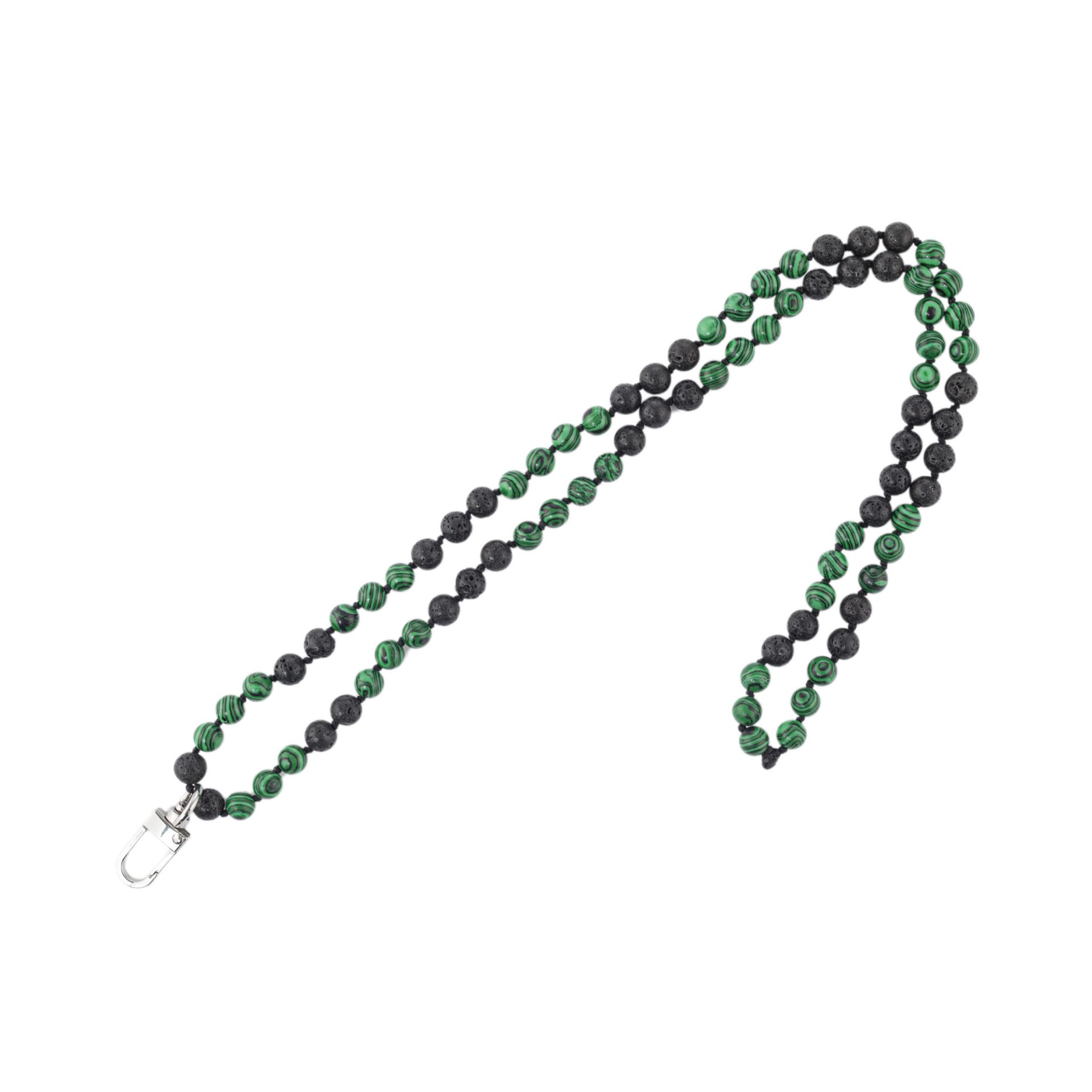 Beaded Lanyard Black Green