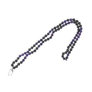 Beaded Lanyard Black Purple