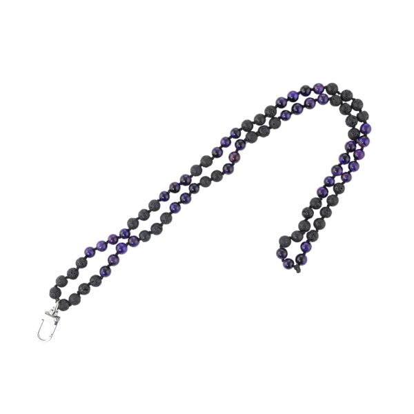 Beaded Lanyard Black Purple