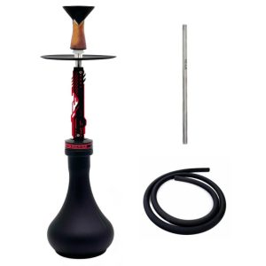 Y.K.A.P. Neo Mod Red Full Set Black Matt Hookah