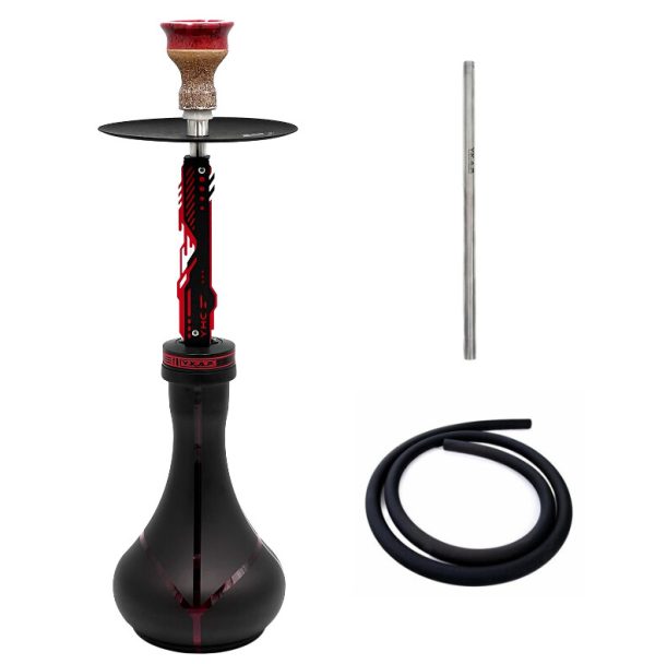 Y.K.A.P. Neo Mod Red Full Set Red Stripes Hookah