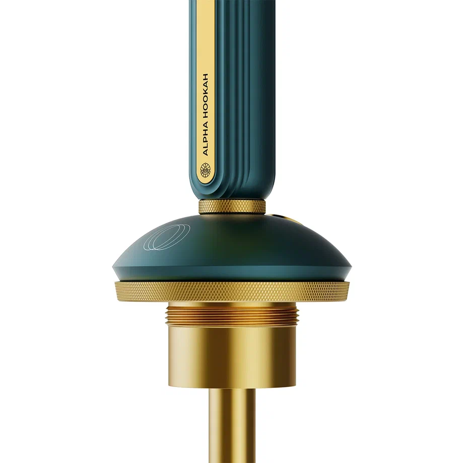 Alpha Hookah ECHO Gold Emerald Green Hookah - Image 3