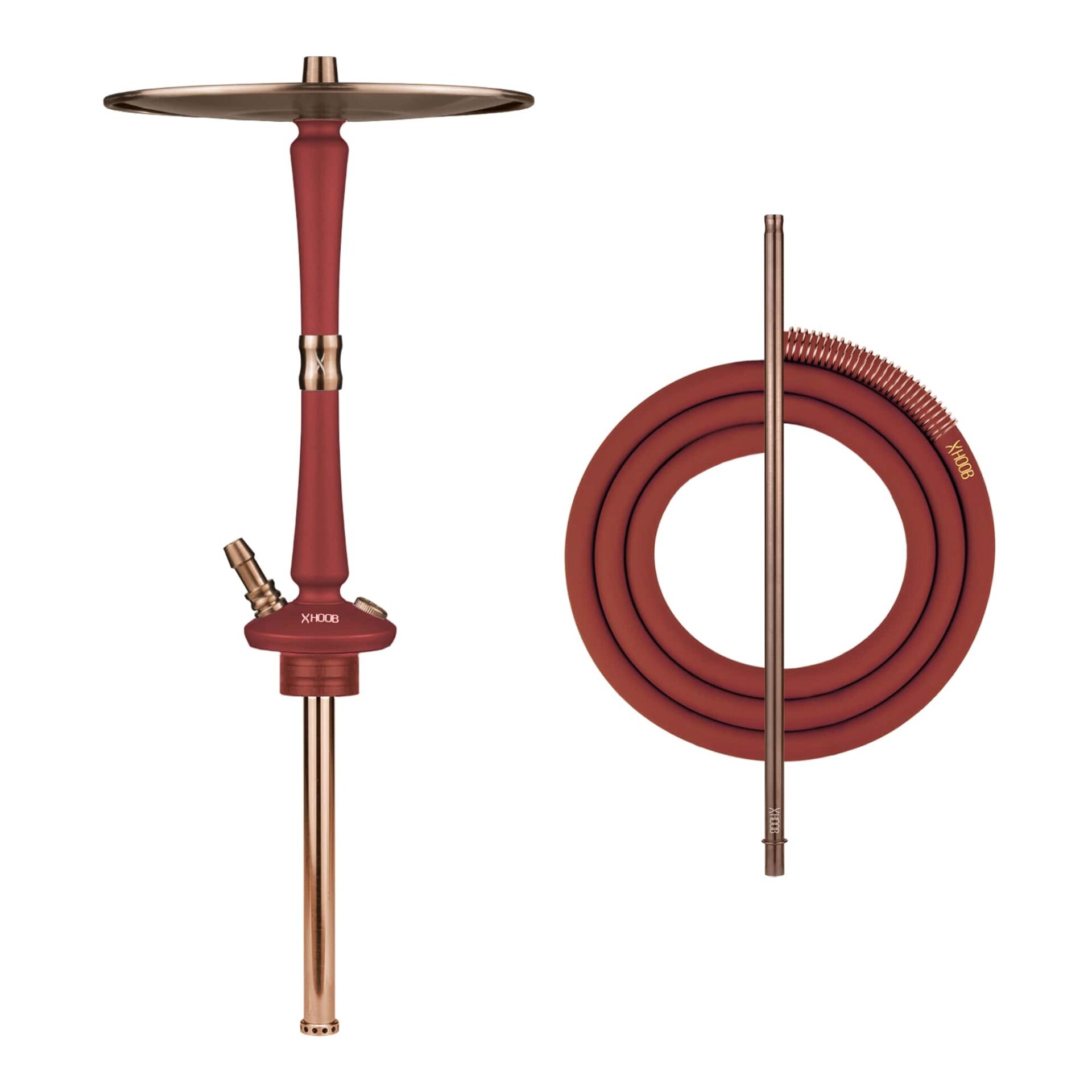 Hoob Go Wine Red x Bronze Hookah