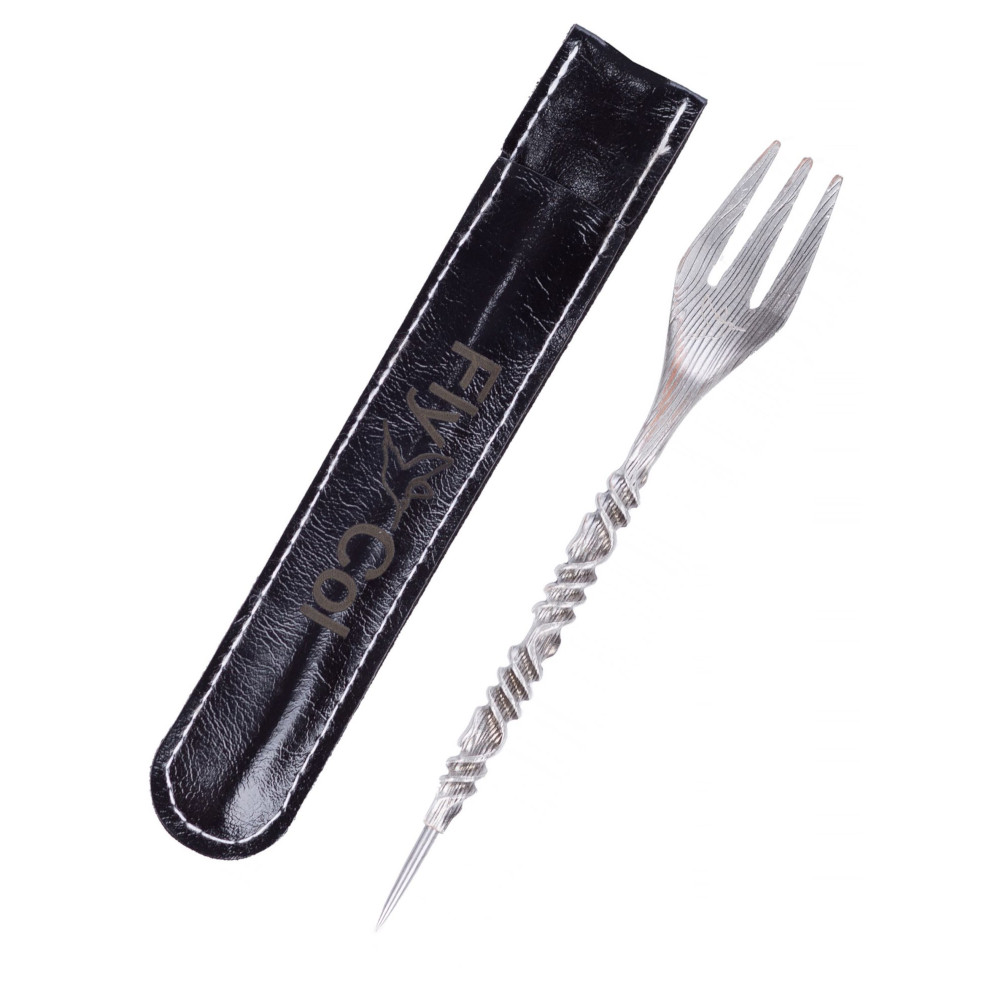 FlyCol Silver Fork with Poker