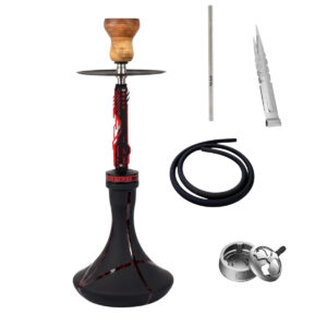 Y.K.A.P. Neo Mod Red Full Set Classic Red Stripe Hookah