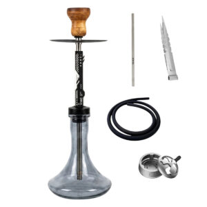 Y.K.A.P. Neo Mod White Full Set Classic Grey Smoky Hookah