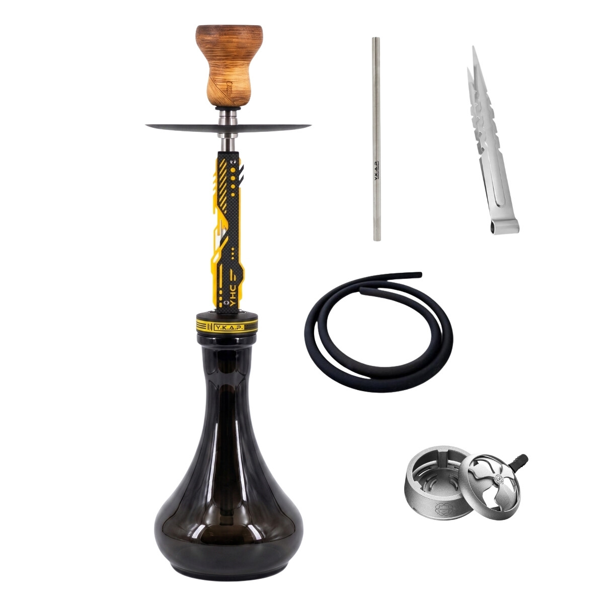 Y.K.A.P. Neo Mod Yellow Full Set Drop Smoky Hookah