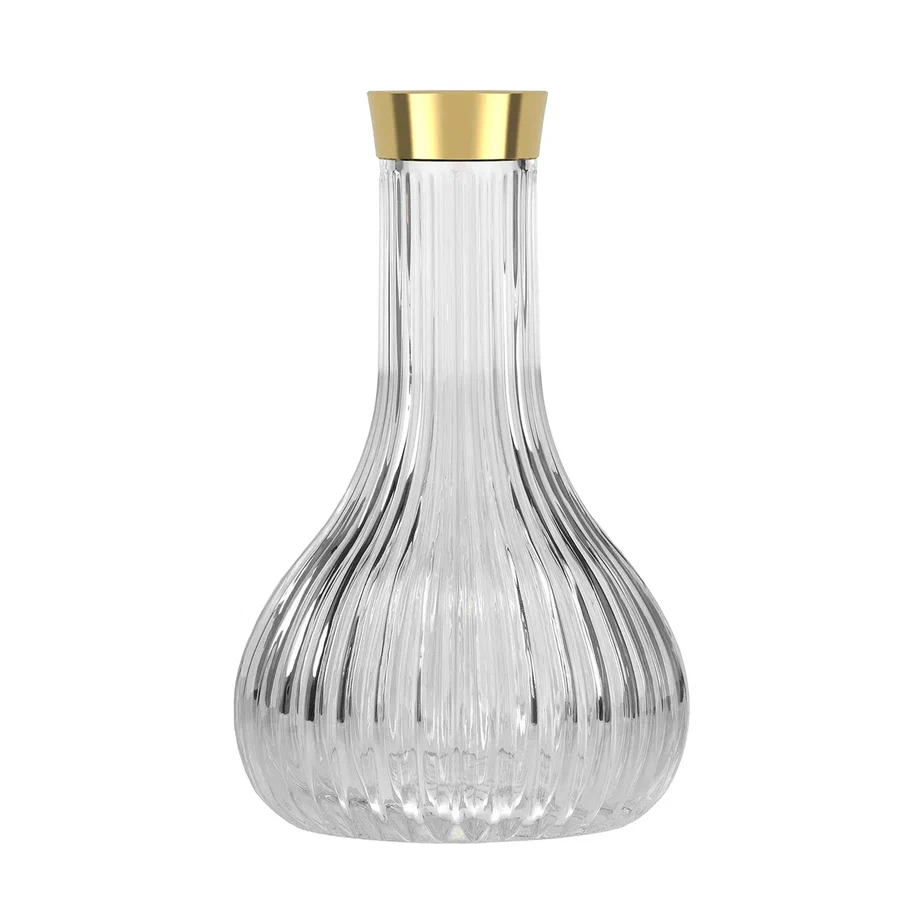 Alpha Hookah Twistlock Drop Transparent Gold Vase